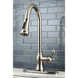 Gourmetier GSY7778ACL American Classic Single-Handle Pull-Down Sprayer Kitchen Faucet, Brushed Nickel