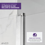 ANZZI SD05401BN-3060R 5 ft. Acrylic Right Drain Rectangle Tub in White With 48 in. x 58 in. Frameless Tub Door in Brushed Nickel