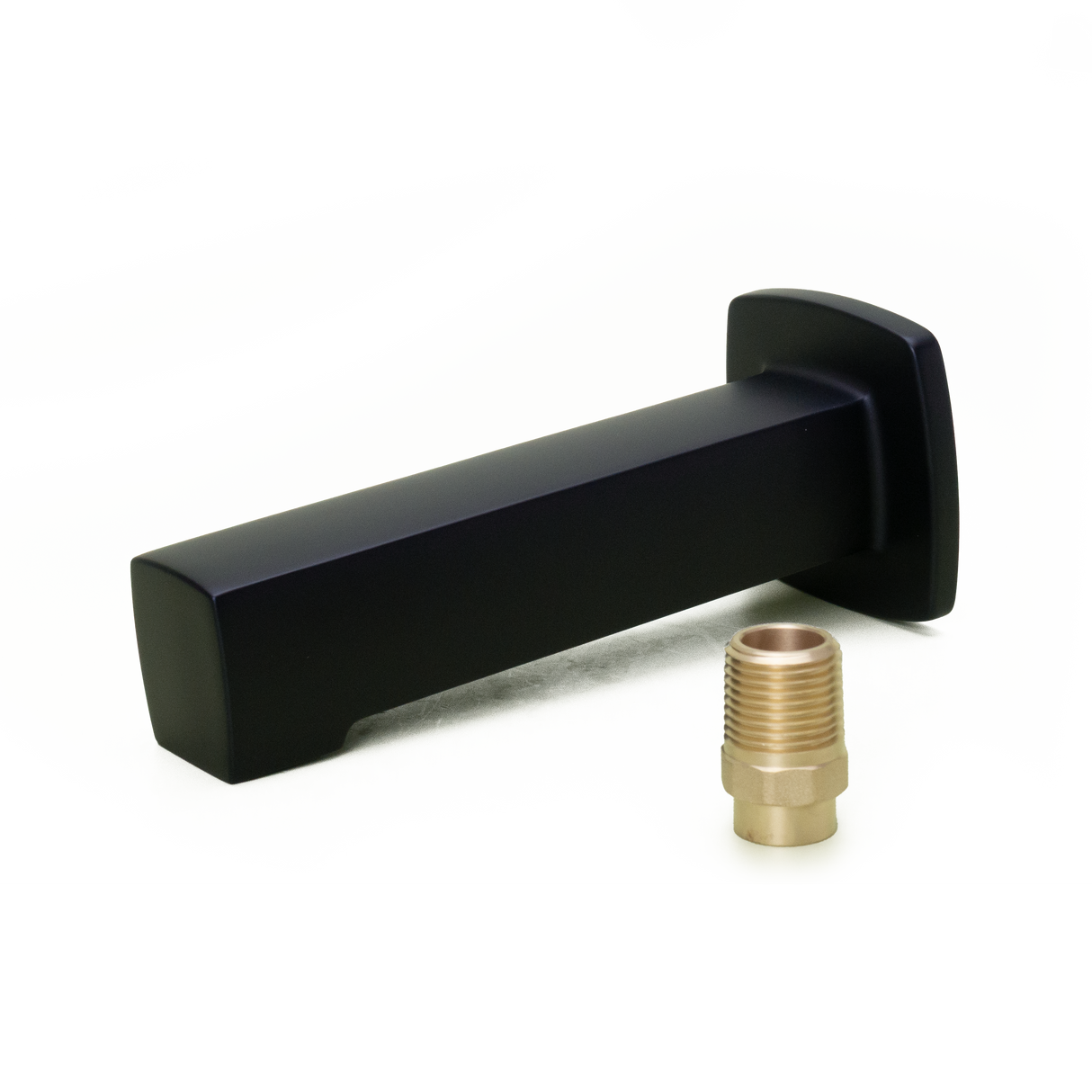 Squared Non-Diverting Tub Spout in Matte Black