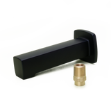 Squared Non-Diverting Tub Spout in Matte Black