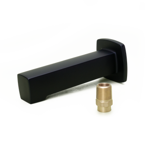Squared Non-Diverting Tub Spout in Matte Black
