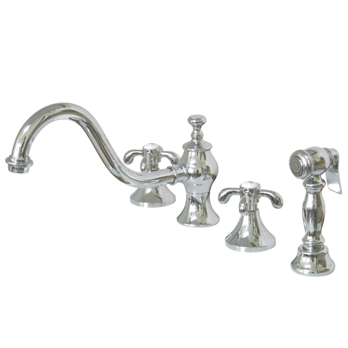 Kingston Brass KS7761TXBS Widespread Kitchen Faucet, Polished Chrome