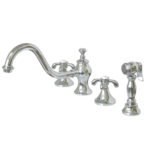 Kingston Brass KS7761TXBS Widespread Kitchen Faucet, Polished Chrome