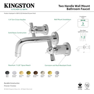 Kingston Brass KS8122ZX Millennium 2-Handle Wall Mount Bathroom Faucet, Polished Brass