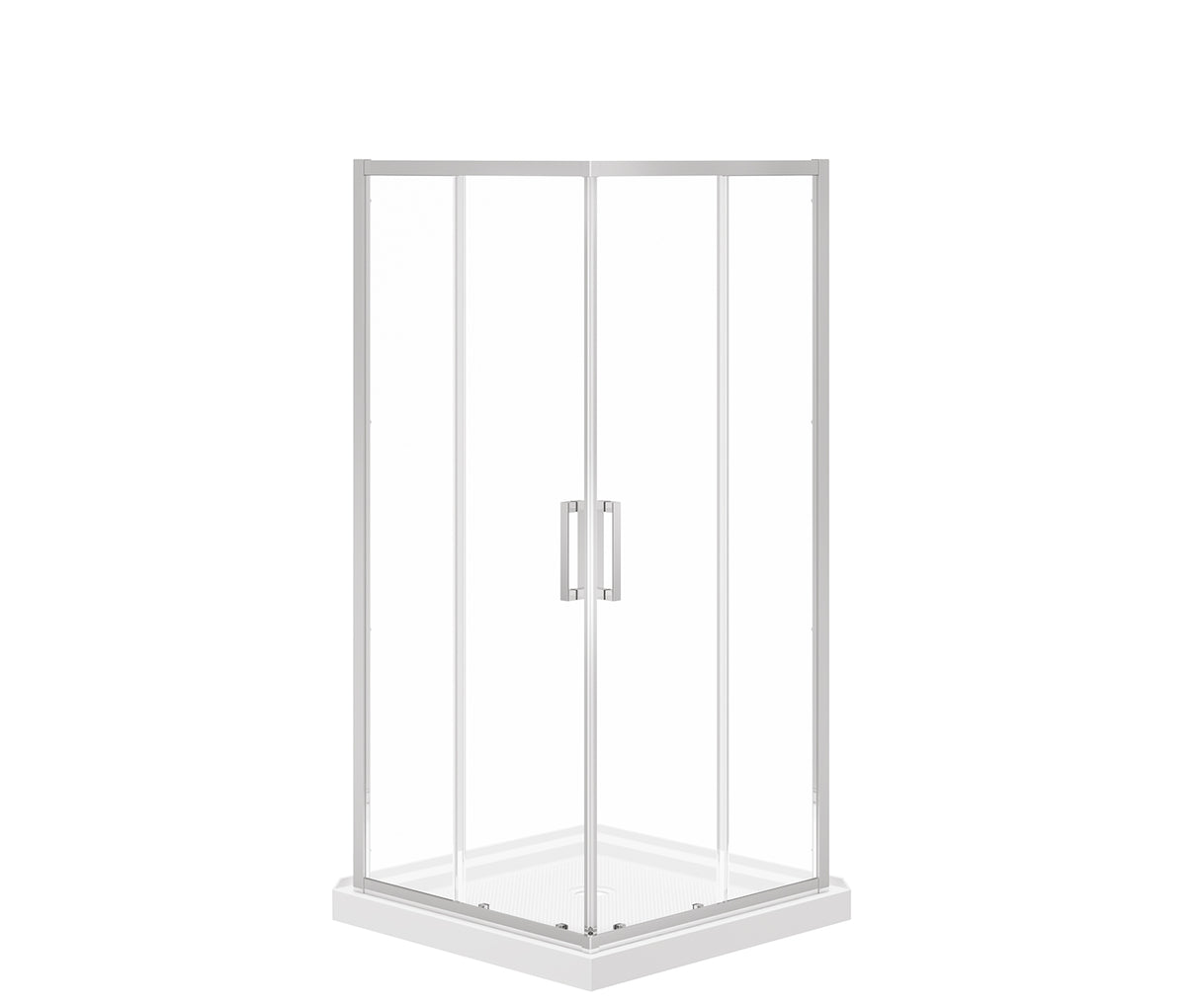 MAAX 107481-900-084-000 Scarlet 36 x 36 Acrylic Corner Drain Shower Kit in White with Clear Glass in Chrome