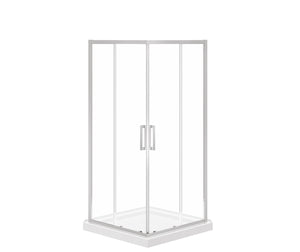 MAAX 107481-900-084-000 Scarlet 36 x 36 Acrylic Corner Drain Shower Kit in White with Clear Glass in Chrome