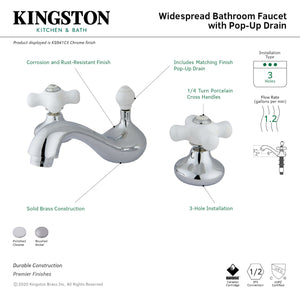 Kingston Brass KS941CX 8 to 16 in. Widespread Bathroom Faucet, Polished Chrome