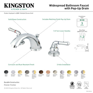 Kingston Brass KB961 Magellan Widespread Bathroom Faucet with Retail Pop-Up, Polished Chrome
