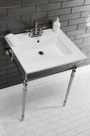 Kingston Brass KB1606AL Heritage 4 in. Centerset Bathroom Faucet, Polished Nickel