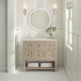 Breckenridge 36" Single Vanity, Whitewashed Oak, w/ 3 CM Siberian Silestone Top