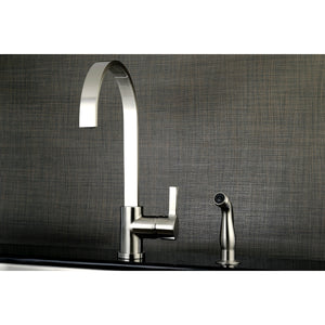 Gourmetier LS8718CTLSP Continental Single-Handle Kitchen Faucet with Side Sprayer, Brushed Nickel