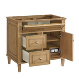 Lorelai 36" Single Vanity, Light Natural Oak w/ 3 CM White Zeus Silestone Top