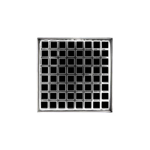 Infinity Drain Q 5 5” Strainer - Squares Pattern & 2" Throat for Q 5, QD 5, QDB 5