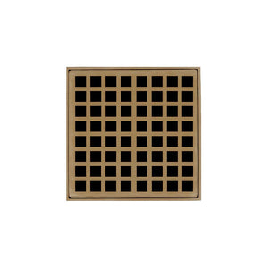 Infinity Drain Q 5 5” Strainer - Squares Pattern & 2" Throat for Q 5, QD 5, QDB 5