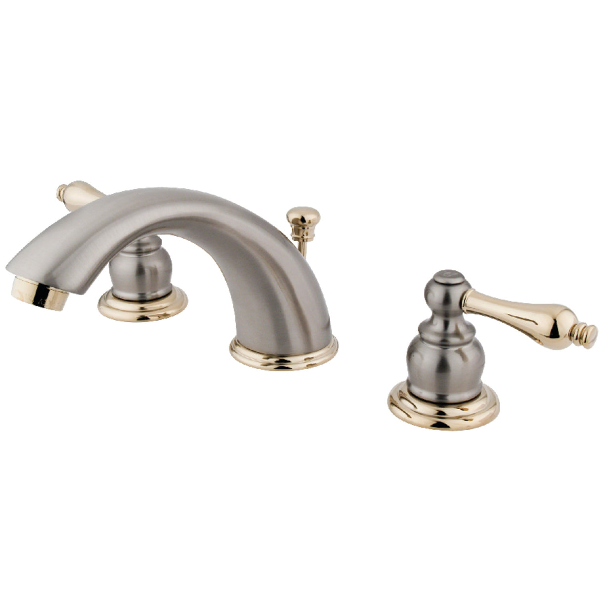 Kingston Brass KB979AL Victorian Widespread Bathroom Faucet, Brushed Nickel/Polished Brass