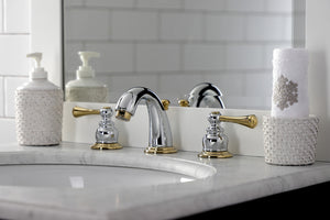 Kingston Brass KB914BL Vintage Widespread Bathroom Faucet, Polished Chrome/Polished Brass