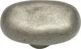 Atlas Homewares Distressed Oval Knob 1 11/16 Inch Pewter