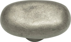 Atlas Homewares Distressed Oval Knob 1 11/16 Inch Pewter