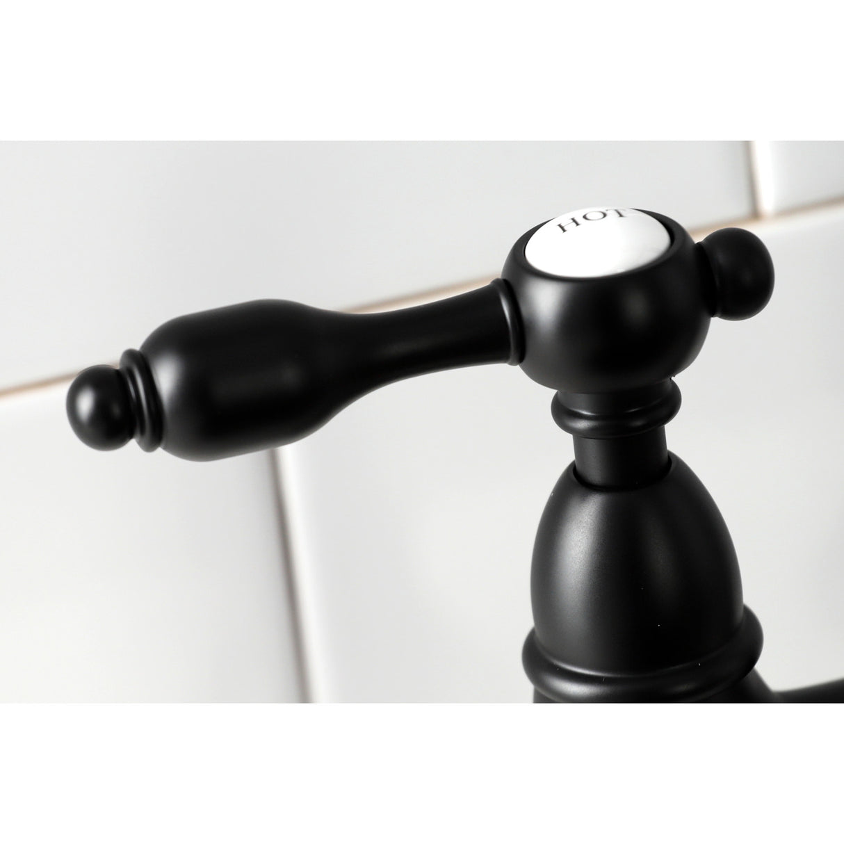 Kingston Brass KS1270TALBS Tudor Bridge Kitchen Faucet with Brass Sprayer, Matte Black