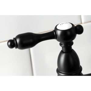 Kingston Brass KS1270TALBS Tudor Bridge Kitchen Faucet with Brass Sprayer, Matte Black