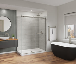 MAAX 136955-810-305-000 Duel Alto 56-59 X 78 in. 8mm Bypass Shower Door for Alcove Installation with GlassShield® glass in Brushed Nickel