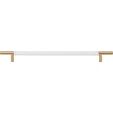 Atlas Homewares Zanzibar White Leather Pull 11 5/16 Inch (c-c) Warm Brass
