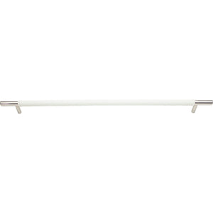 Atlas Homewares Zanzibar White Appliance Pull 17 Inch (c-c) Leather Polished Chrome