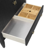 Myrrin 36" Vanity, Carbon Oak w/ 3 CM Eternal Jasmine Pearl Silestone Top