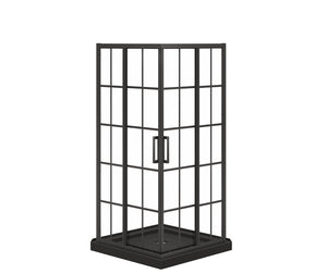 MAAX 107482-977-340-000 Scarlet 36 x 36 Acrylic Corner Drain Shower Kit in Black with French Glass in Matte Black