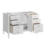 Myrrin 48" Single Vanity, Bright White, w/ 3 CM Tajnar Eclos Top w/FreePower Wireless Charger