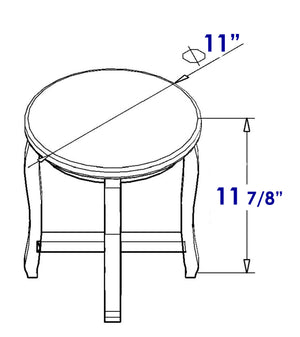 ALFI brand AB4406 11" Cedar Wood Round  Stool Multi-Purpose Accessory