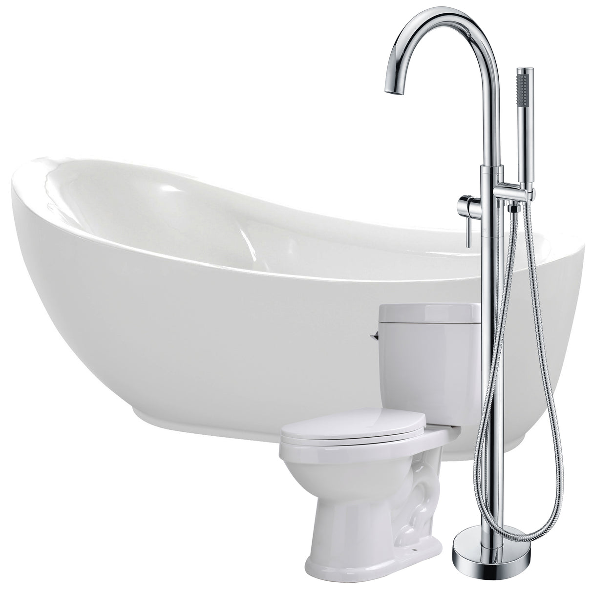 ANZZI FTAZ090-25C-65 Talyah 71 in. Acrylic Flatbottom Non-Whirlpool Bathtub with Kros Faucet and Talos 1.6 GPF Toilet