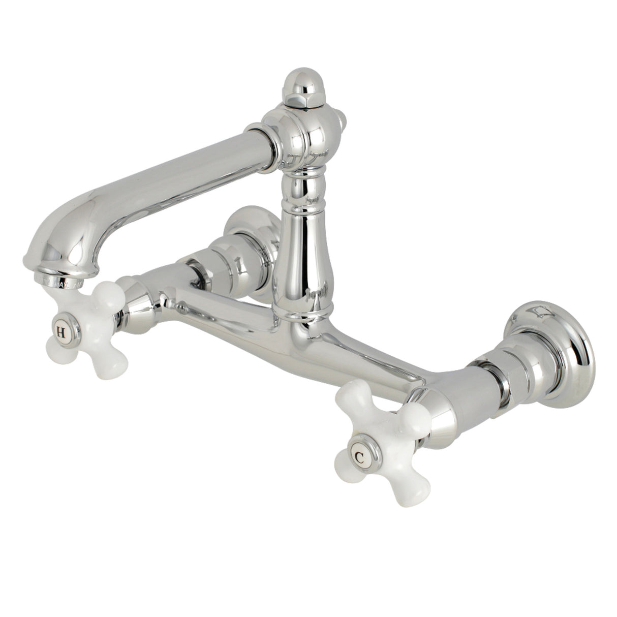 Kingston Brass KS7241PX Wall Mount Bathroom Faucet, Polished Chrome