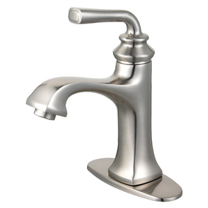 Fauceture LS4428RXL Restoration Single-Handle Bathroom Faucet with Push Pop-Up, Brushed Nickel