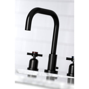 Kingston Brass FSC8930DX Concord Widespread Bathroom Faucet with Brass Pop-Up, Matte Black