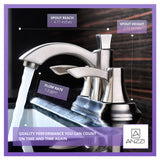 ANZZI L-AZ014BN Vista Series 4 in. Centerset 2-Handle Mid-Arc Bathroom Faucet in Brushed Nickel