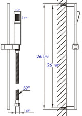 Black Matte Square Sliding Rail Hand Shower Set