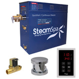 SteamSpa Oasis 4.5 KW QuickStart Acu-Steam Bath Generator Package with Built-in Auto Drain in Polished Chrome OAT450CH-A