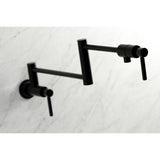 Kingston Brass KS4100DL Concord Wall Mount Pot Filler, Matte Black