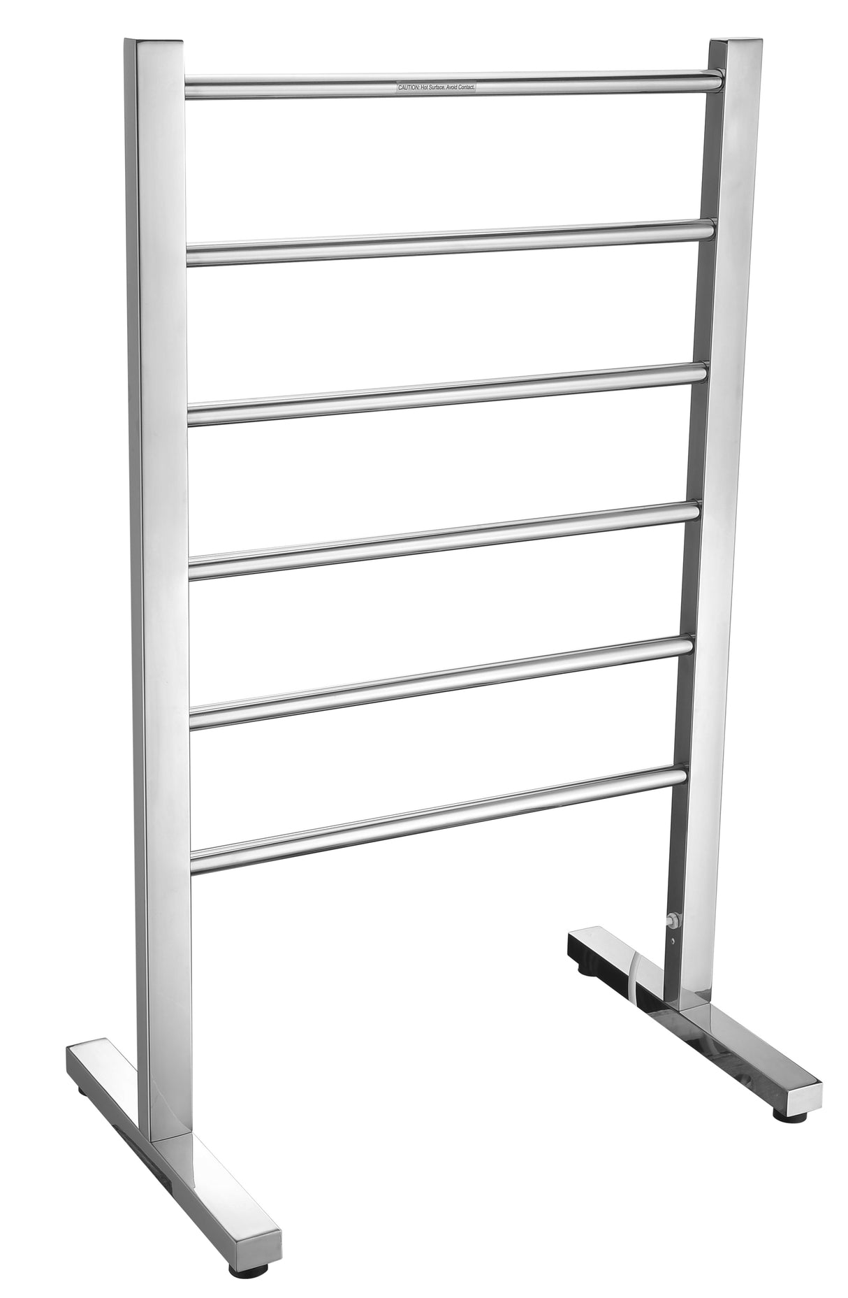 ANZZI TW-AZ102CH Riposte Series 6-Bar Stainless Steel Floor Mounted Electric Towel Warmer Rack in Polished Chrome