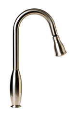 Brushed Nickel Traditional Gooseneck Pull Down Kitchen Faucet