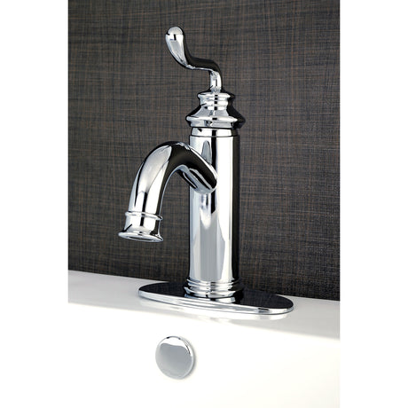Fauceture LS5411RL Royale Single-Handle Bathroom Faucet with Push Pop-Up, Polished Chrome