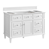 Lorelai 48" Single Vanity, Bright White w/ 3 CM Victorian Silver Silestone Top
