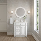 Bristol 30" Single Vanity, Bright White w/ 3 CM Lime Delight Silestone Top