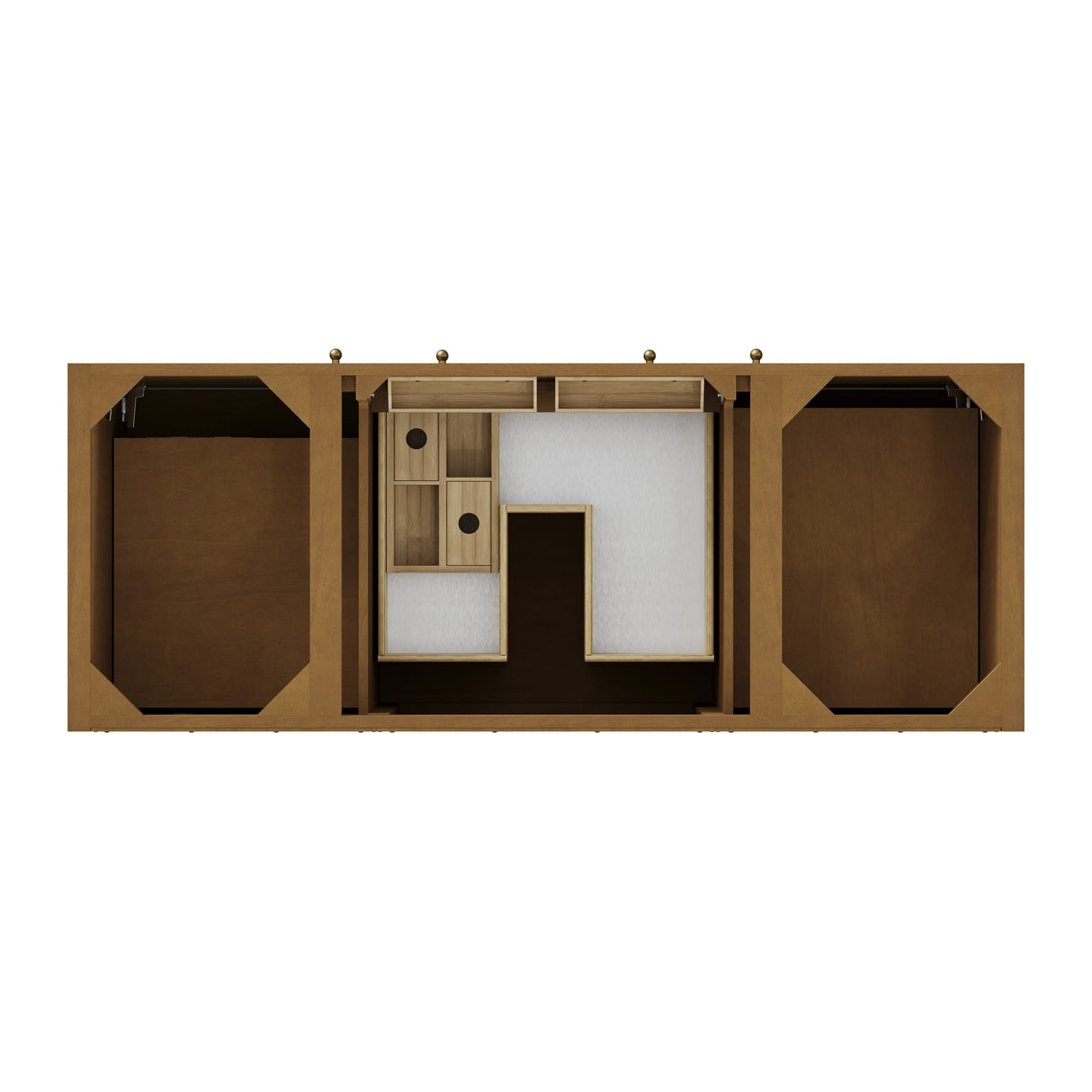 Hudson 60" Single Vanity, Honey Oak w/ 3 CM Tajnar Eclos Top w/FreePower Wireless Charger