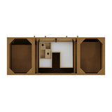 Hudson 60" Single Vanity, Honey Oak w/ 3 CM Tajnar Eclos Top w/FreePower Wireless Charger
