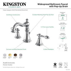 Fauceture FSC1972AL English Classic Widespread Bathroom Faucet, Polished Brass