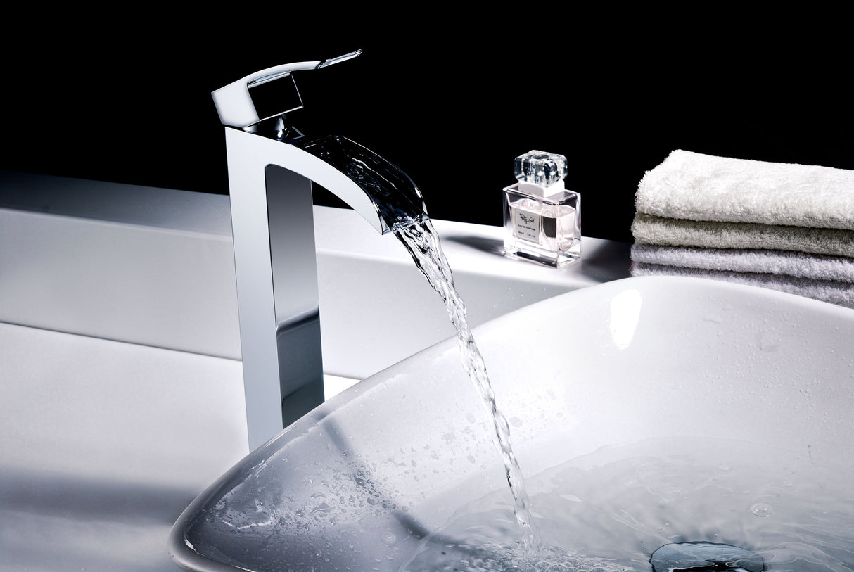 ANZZI L-AZ097 Key Series Single Hole Single-Handle Vessel Bathroom Faucet in Polished Chrome