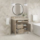 Lorelai 36" Single Vanity, Whitewashed Oak, w/ 3 CM Tajnar Eclos Top
