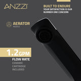 ANZZI L-AZ905MB-CH 2-Handle 3-Hole 8 in. Widespread Bathroom Faucet With Pop-up Drain in Matte Black & Chrome